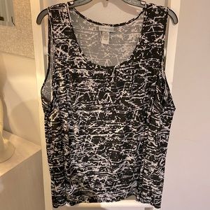 Catherine’s 2x black and white top
